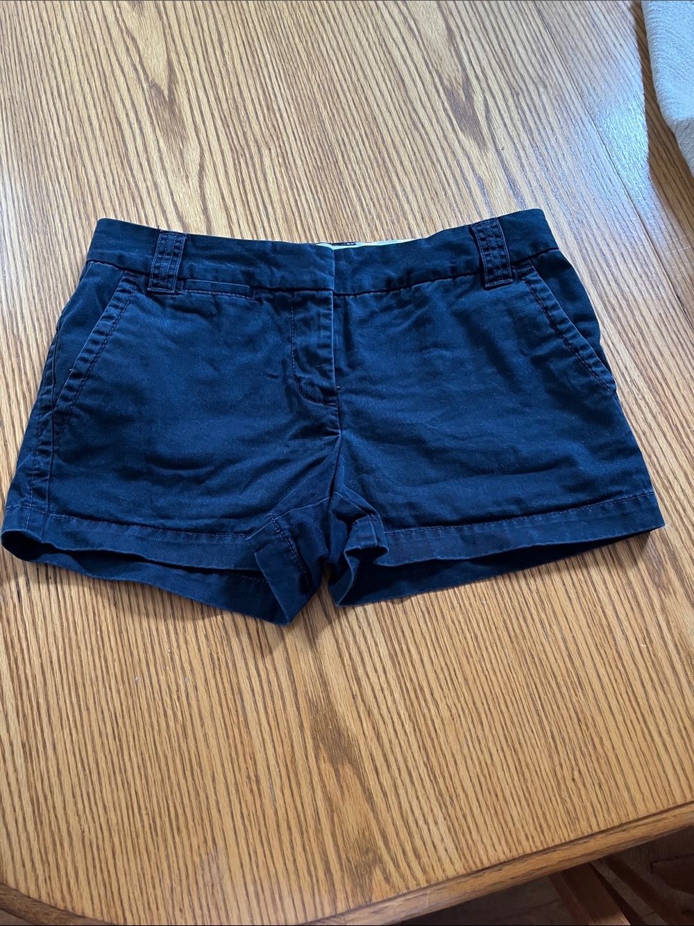 J. Crew Women's Navy High-Rise Cotton Shorts